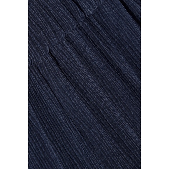 Diane Von Furstenberg Victoire Cropped Crinkled-Tencel Culottes, Navy, Sz S NWOT - Picture 4 of 4